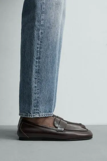 Лоферы из кожи с планкой и подошвой Vibram® Zara «Aaron Levine»