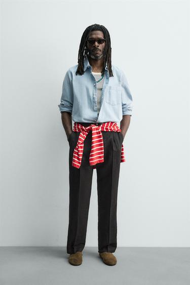 Zara Рубашка жаккардовый деним ZARA «AARON LEVINE»