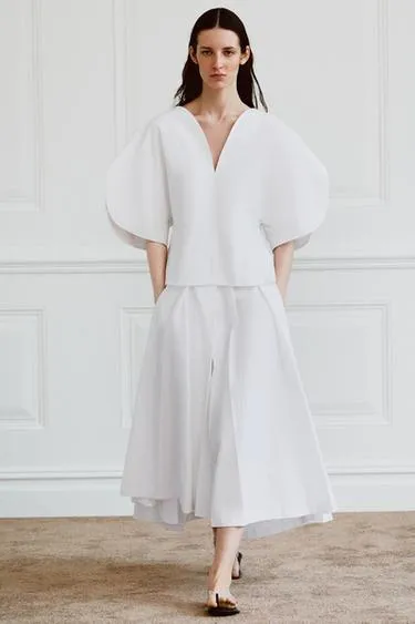 Асимметричная юбка из поплина — коллекция Zara «Zw» лимитированная серия- Заказать в России