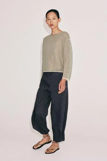 Брюки-парео в полоску — коллекция Zara «Zw»- Заказать в России
