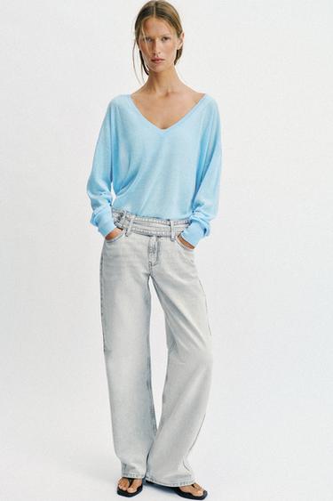 Zara Джинсы Z1975 с заниженной талией и ремнем