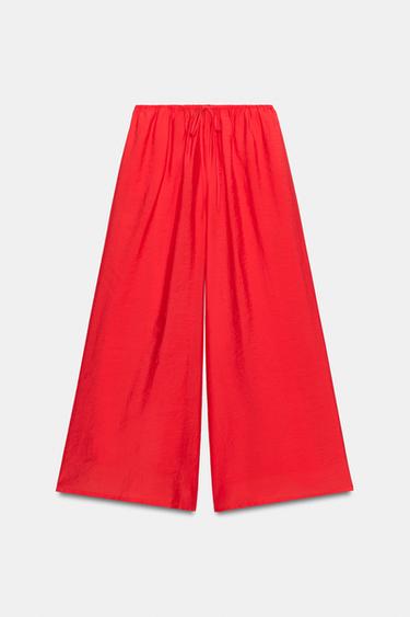 Zara Брюки палаццо на шнурке
