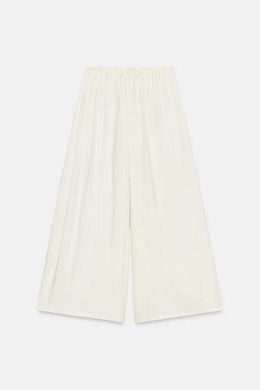 Zara Брюки палаццо на шнурке купить с доставкой.