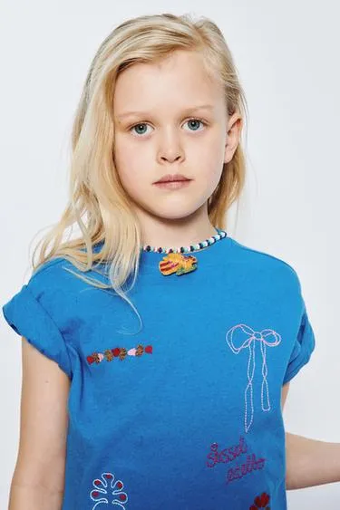 Футболка с вышивкой Sissel Edelbo X Zara Kids- Заказать в России