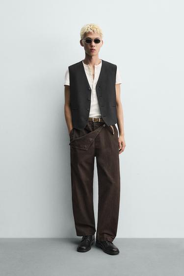 Zara Жилет из вискозы и льна