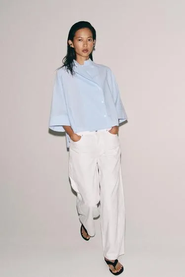 Рубашка в полоску асимметричного кроя — коллекция Zara «Zw»- Заказать в России