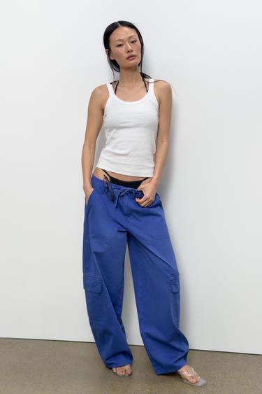 Zara Топ в рубчик из хлопка