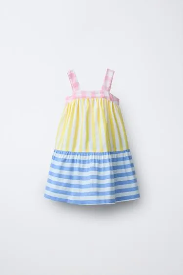 Платье в полоску и клетку Casa Lawa X Zara Kids