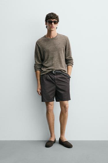 Zara Свитер из 100% льна классического кроя
