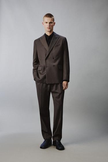 Zara Костюмные брюки классического кроя в елочку