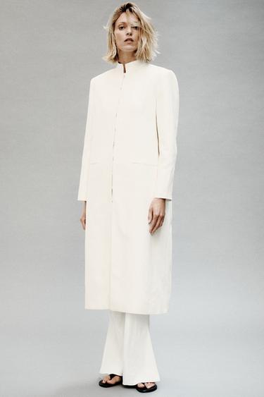 Zara Классическое пальто из льна — коллекция ZARA «ZW»