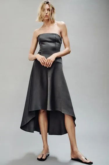 Атласное асимметричное платье коллекция Zara «Zw»- Заказать в России