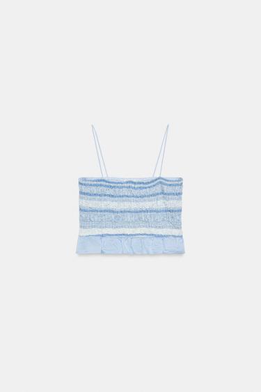 Zara Топ в полоску с жаткой