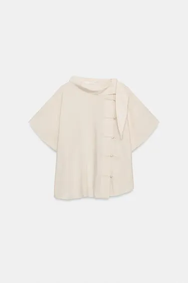 Свободная блуза с застежками — коллекция Zara «Zw»- Заказать в России