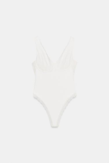 Zara Боди с кружевными деталями