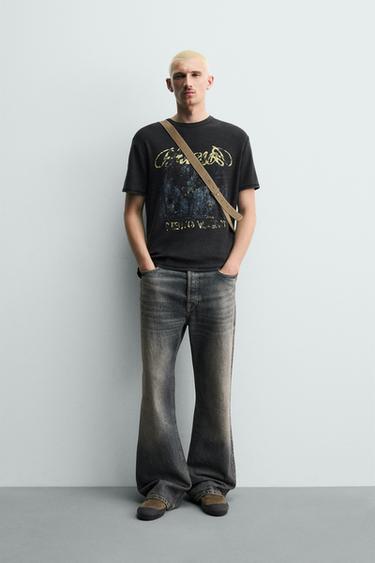 Zara Футболка с эффектом потертости