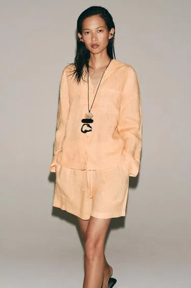 Льняные шорты — коллекция Zara «Zw»