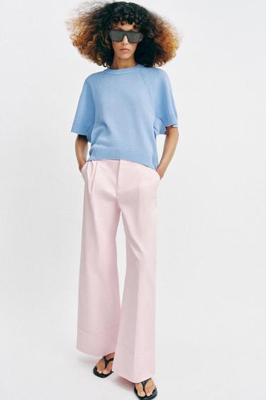 Zara Свитер с закругленным низом и короткими рукавами