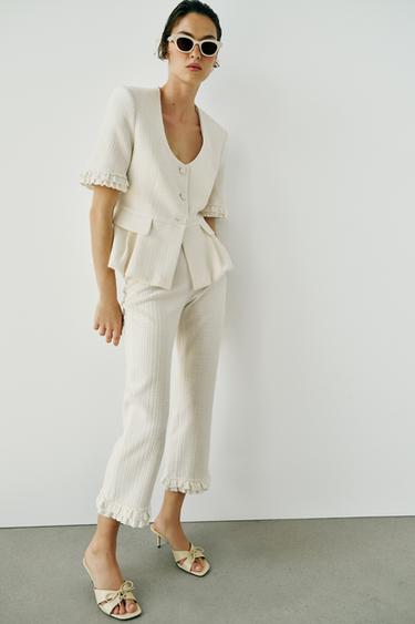 Zara Брюки  клёш с воланами