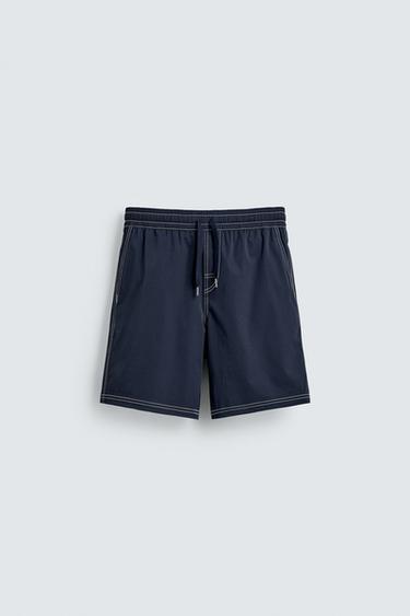 Zara Длинные плавки с контрастной отстрочкой