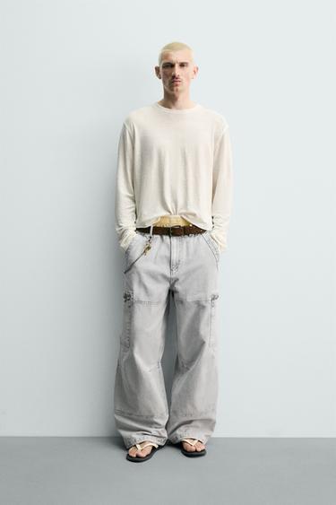 Zara Брюки карго PARACHUTE с эффектом потертости