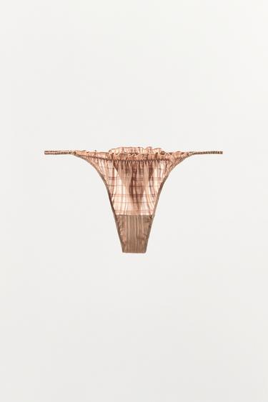 Zara Трусы танга с эластичными сборками