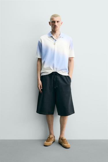 Zara Трикотажное поло с эффектом спрея