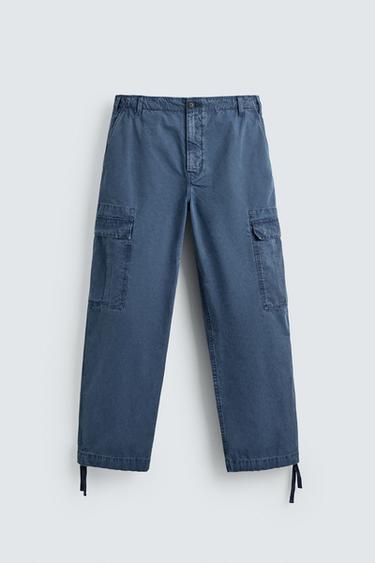 Zara Брюки карго  с эффектом потертости