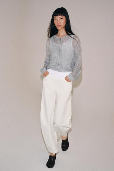 Zara Худи с металлизированной нитью