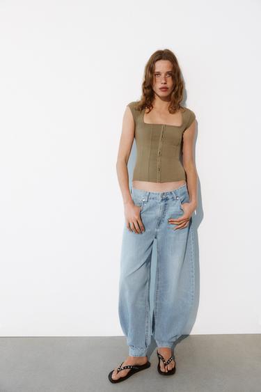 Zara Топ в стиле корсета из эластичной ткани