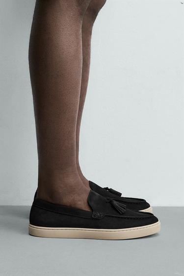Zara Повседневные кожаные лоферы с кисточками