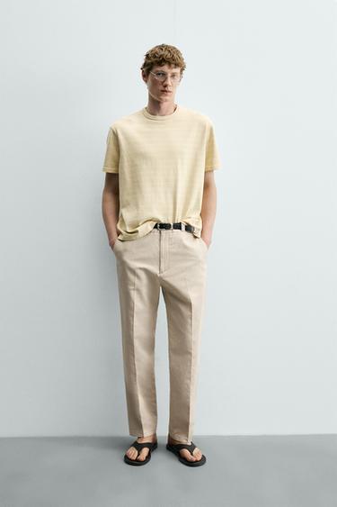 Zara Футболка в полоску с эффектом потертости