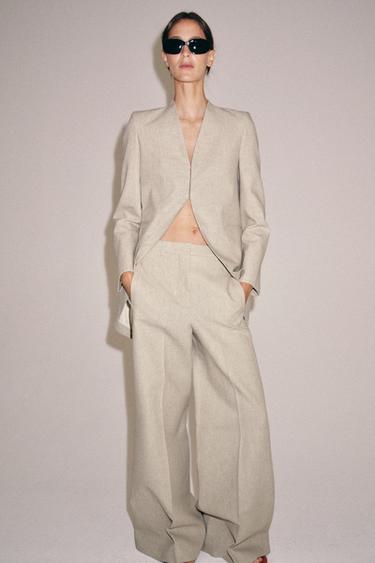 Zara Длинный блейзер в полоску — коллекция ZARA «ZW»