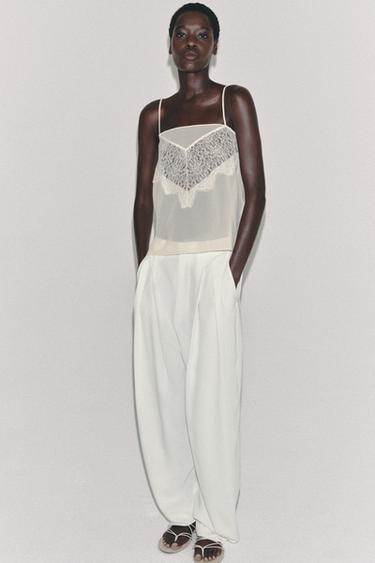 Zara Кружевной топ купить с доставкой.