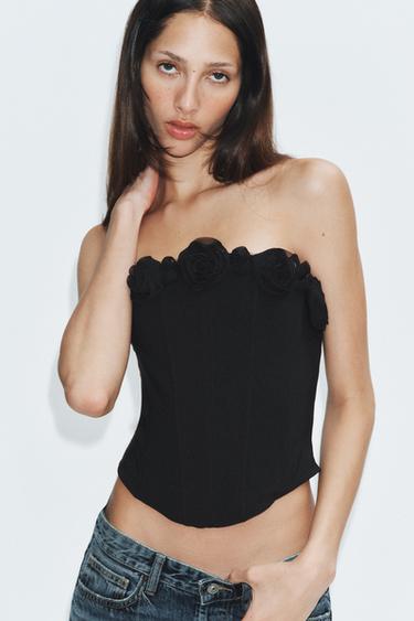 Zara Топ-корсет с цветами
