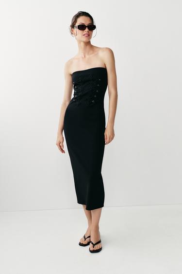 Zara Эластичное платье с навесными петлями