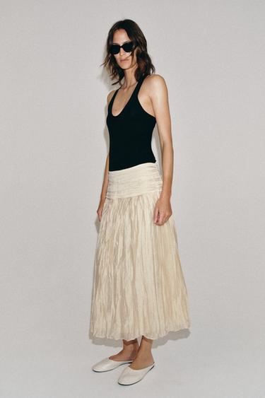 Zara Юбка миди с драпировкой — коллекция ZARA «ZW»