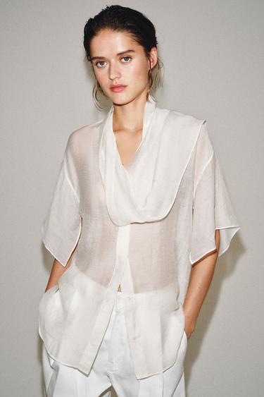 Zara Рубашка с шарфом — коллекция ZARA «ZW»