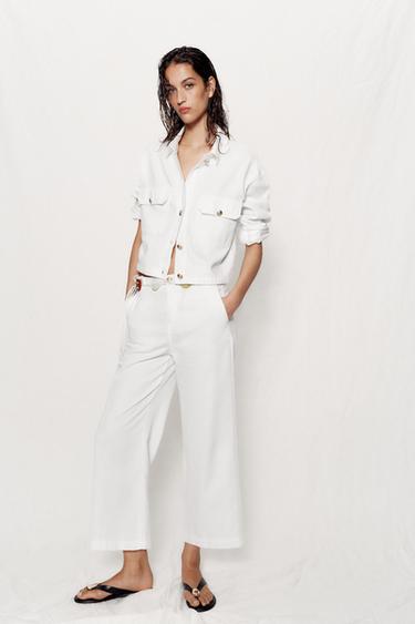 Zara Брюки-кюлоты с золотистыми пуговицами купить с доставкой.