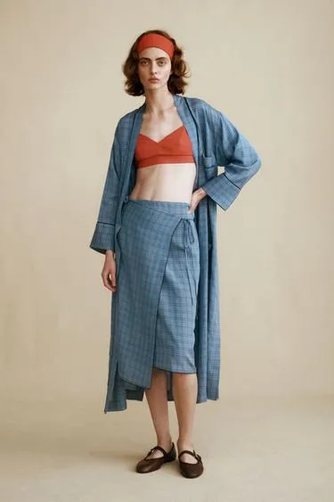Юбка миди в клетку из коллекции caramel london x zara- Заказать в России
