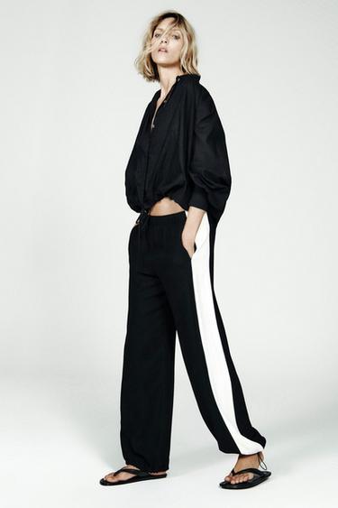 Zara Брюки-джоггеры с полосами по бокам — коллекция ZARA «ZW» купить с доставкой.