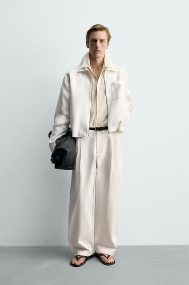 Zara Куртка из 100% льна на молнии