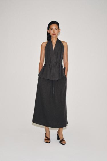 Zara Длинная юбка из льна — коллекция ZARA «ZW»