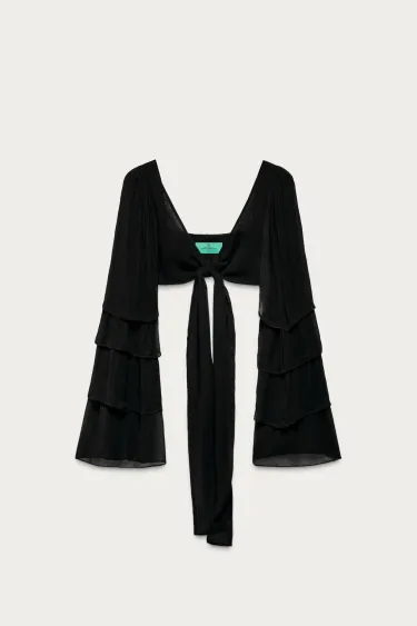 Топ marisa berenson x zara с рюшами