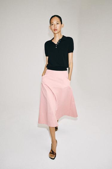 Zara Юбка миди из льна — коллекция ZARA «ZW»