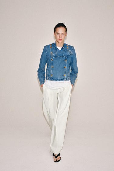 Zara Джинсовая куртка с подплечниками — коллекция ZARA «ZW»