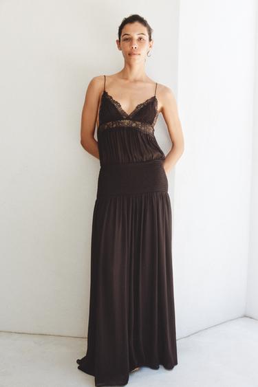 Zara Кружевное платье на бретелях