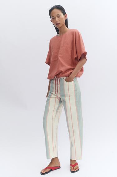 Zara Топ из 100% льна на шнуровке — коллекция ZARA «ZW»