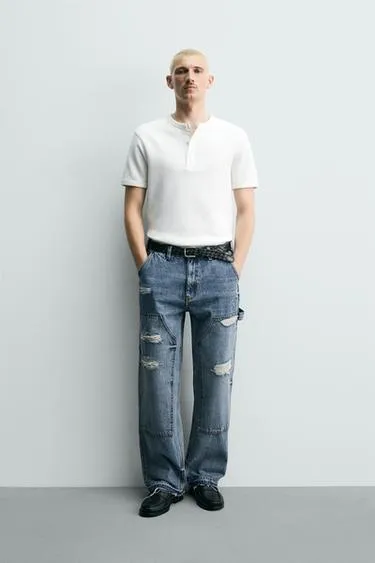 Джинсы relaxed fit с карманом-портфелем- Заказать в России
