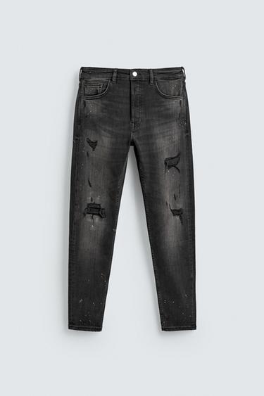 Zara Узкие джинсы с эффектом потертости купить с доставкой.